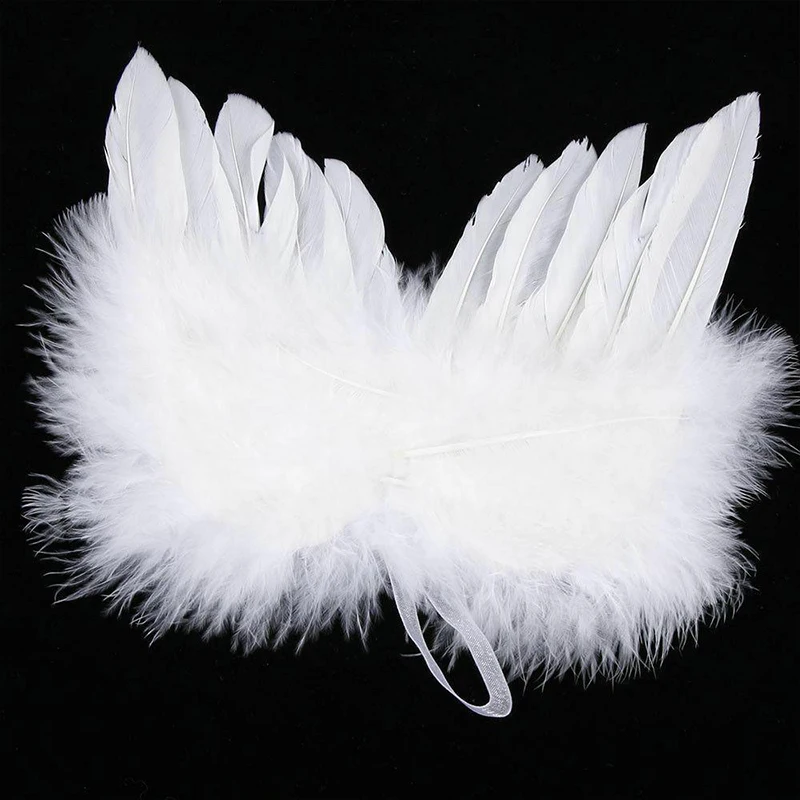 White Feather Angel Wing Christmas Tree Decor Hanging Ornament Home Party Newborn Photography Props Wedding Ornaments Kids Baby