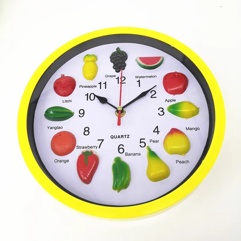 Прямые поставки с фабрики крутые милые карамельные стерео часы с изображением фруктов 25 см настенные часы горячая Распродажа настенные часы
