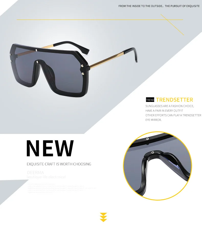 New F Letter Sunglasses Women Vintage Oversized Gradient Sun Glasses Shades Female Luxury Designer UV400 Sunglass