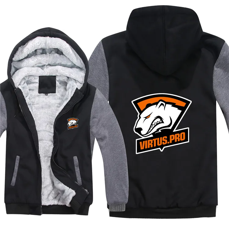 DOTA2 Team Secret Virtus. Pro толстовки зимние мужские модные шерстяные куртки с подкладкой Virtus. Pro толстовки мужские пальто - Цвет: as picture