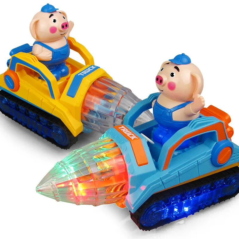 

Electric Universal Model Seagrass Pigskin Earth Drill Toy Engineering Vehicle Light And Sound Automatic Presentation Toy Wholesa