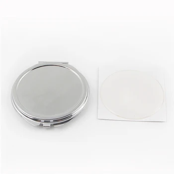 

Silver Tone Carved Make Up Compact Mirror 62mm resin sticker DIY set