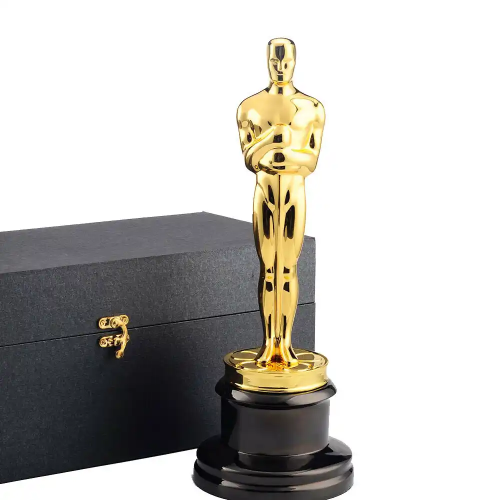 zinc Alloy Oscar Trophy Award Scale 1:1 13.5inches Movie Souvenirs Free Engraving