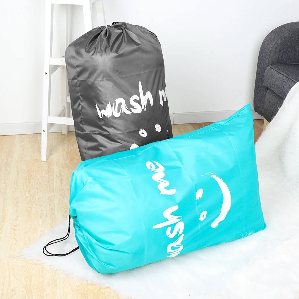 Washable Dirty Clothes Organizer Nylon Laundry Bag Travel Storage Pouch Folding Drawstring Bag, laundry bag,clothes washing bag