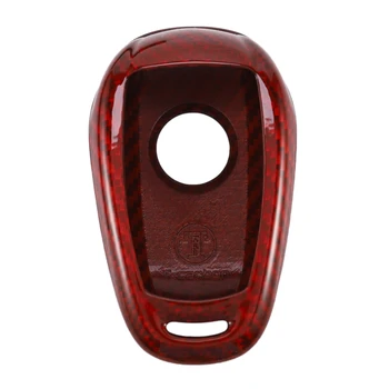 

Red Real Carbon Fiber Case Remote Fob Key Cover Fit for Alfa Romeo Giulia Stelvio