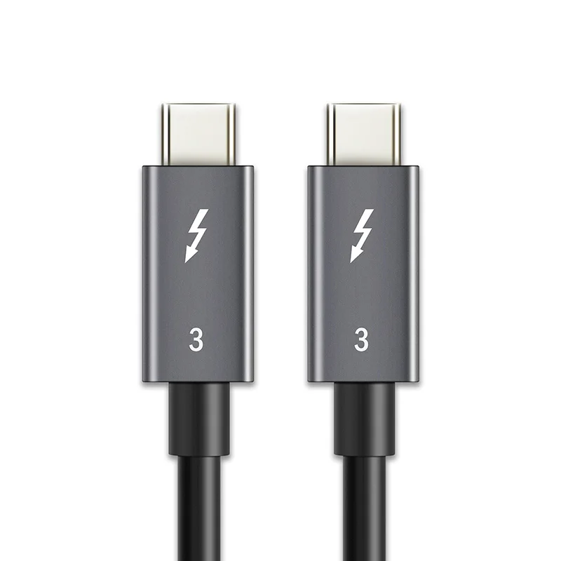Серый Кабель Thunderblots 3 USB 3,1 type-C для USB C кабель 100 Вт PD кабель для быстрой зарядки type-C для samsung S10 Xiaomi N209 - Цвет: Серый
