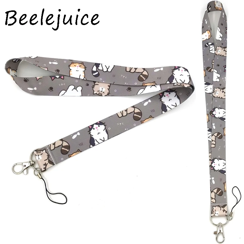 Шнурок с мультяшным котом для ключей USB держатель удостоверения личности бейджа