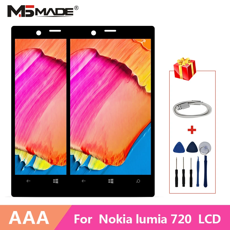 

4.3" LCD For Nokia Lumia 720 LCD Display Touch Screen With Frame For Nokia N720 RM-885 Display Digitizer Assembly Parts