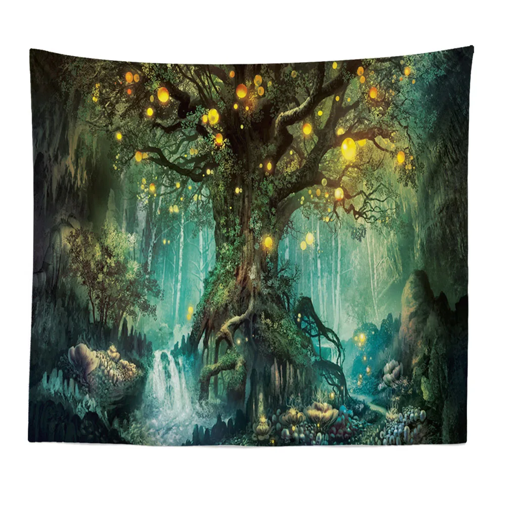 

Tapestry Non-toxic Fantasy Scene Living Room Rectangle Art Large Psychedelic Ornament Wall Hanging Decorative Bedroom Home