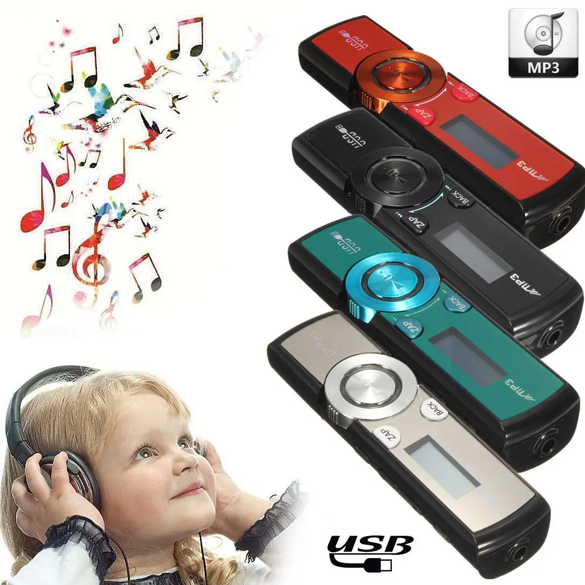KINCO 32GB LCD HD Screen USB MP3 WMA Player Mini Media FM Radio Micro SD TF Card Headphones Clip 2019New Style Listen Music