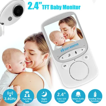 

Wireless LCD Audio Video Baby Monitor 2.4 Inch Color LCD Display Audio Talk Night Vision Video Temperature Monitoring Baby Phone
