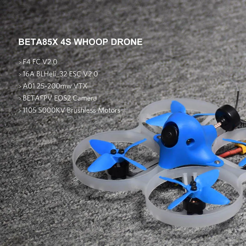 Beta85X Whoop Квадрокоптер 4S HD whoop DVR с 1105 6000KV двигатель 2S F4 FC BLHeli_32 ESC AXII антенна EMAX Avan " 4-х лезвия реквизит