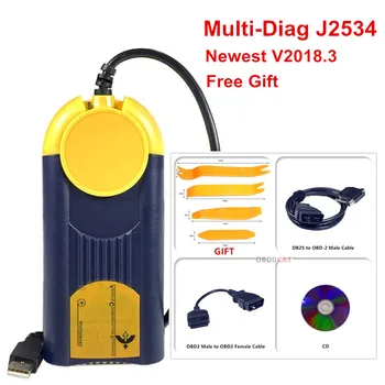 

DHL Free Newest V2018.3 Multi-Diag J2534 Acess Pass-T OBD2 Device multidiag OBD Car Diagnostic Tool