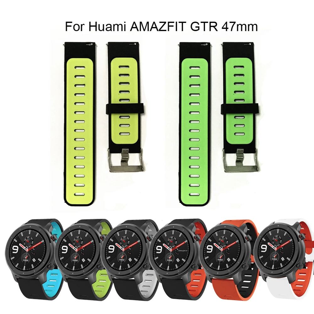 Силиконовый ремешок для часов Huami Amazfit stratos pace gts gtr 47 мм huawei GT2 46 на