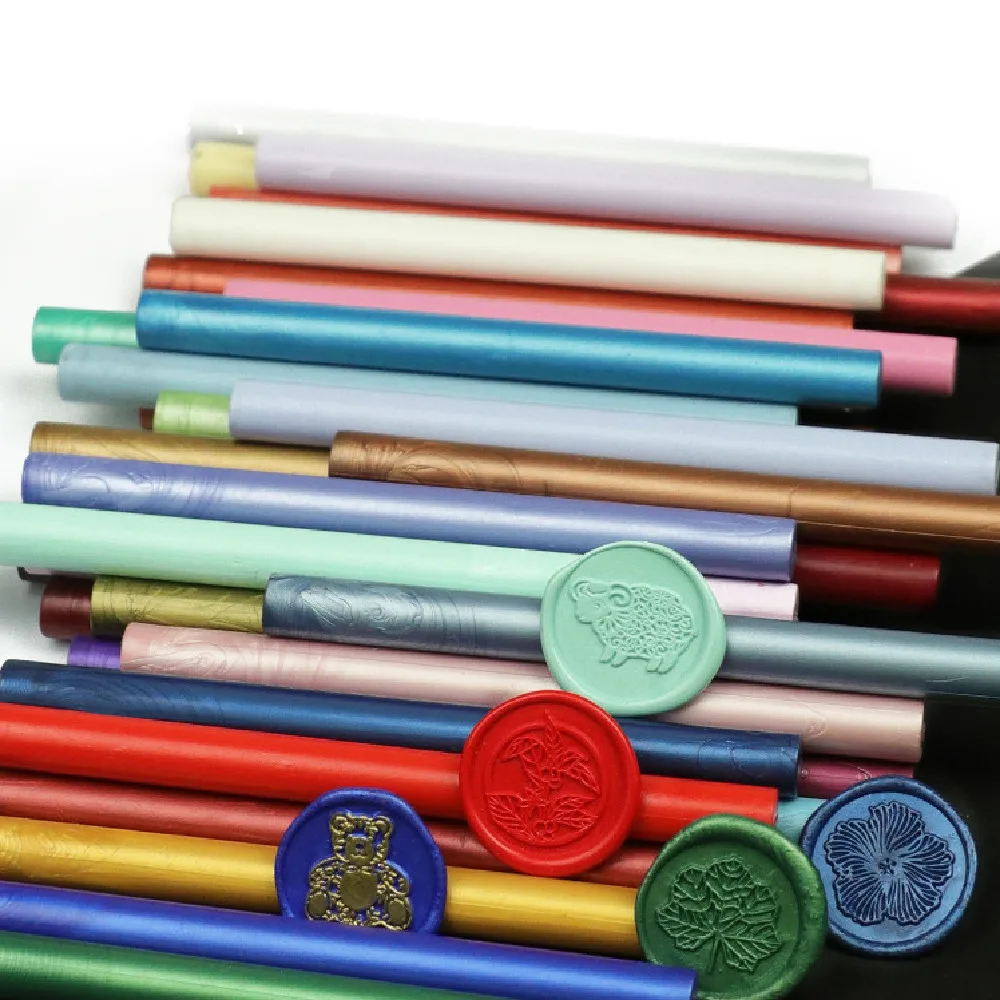 Sealing Wax Stick Beads Stamp 10Pcs 11mm for Glue Gun Melt Craft Envelope Wedding Wax Sealing stamp Making Tool