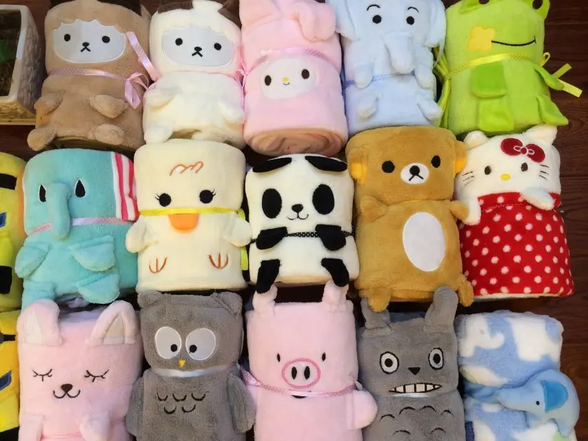 Kawaii животные, детские игрушки, плюшевая игрушка, портативное одеяло для ванной, для малышей, детей, день рождения девочки мальчика, подарок, автомобиль, воздух, путешествия, ковер для офиса, ковер для сна