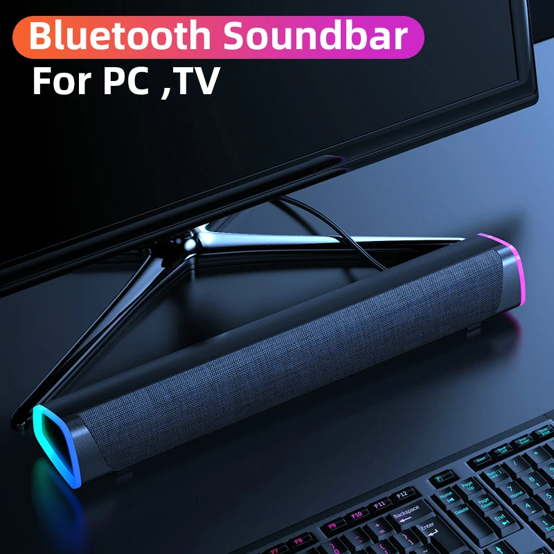 

LUSHUO soundbar 3D Surround Soundbar Bluetooth Speaker 5.0 Wired Computer Speakers Sound bar for Laptop PC Theater TV Aux 3.5mm
