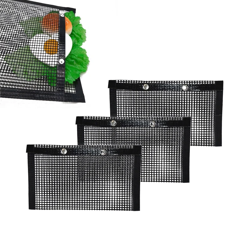 

Non-Stick BBQ Mesh Grill Bag High Temperature Barbecue Baking Mat Pad Barbecue Baking Liner Reusable Teflon Cooking Sheets 27*22