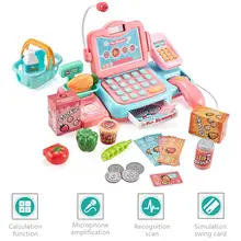 24 шт. интерактивный кассовый аппарат обучающая игрушка набор со сканером звуковой калькулятор напоминание о мощности для детей ясельного возраста