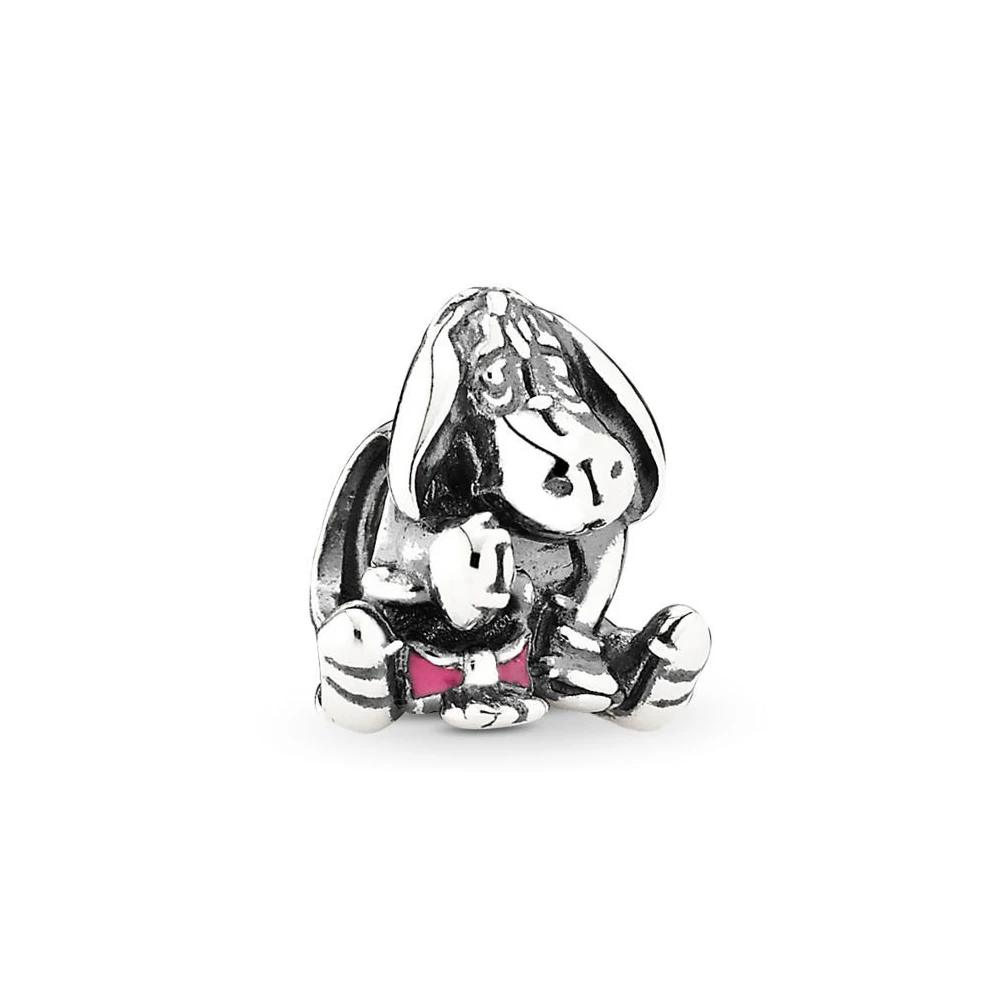Eeyore Новинка, бусины из стерлингового серебра 925, Tigger Eeyore, Piglet, Винни Пух, болтаются, шарм, подходят для Pandora, браслеты для женщин, сделай сам, ювелирные изделия - Цвет: Eeyore
