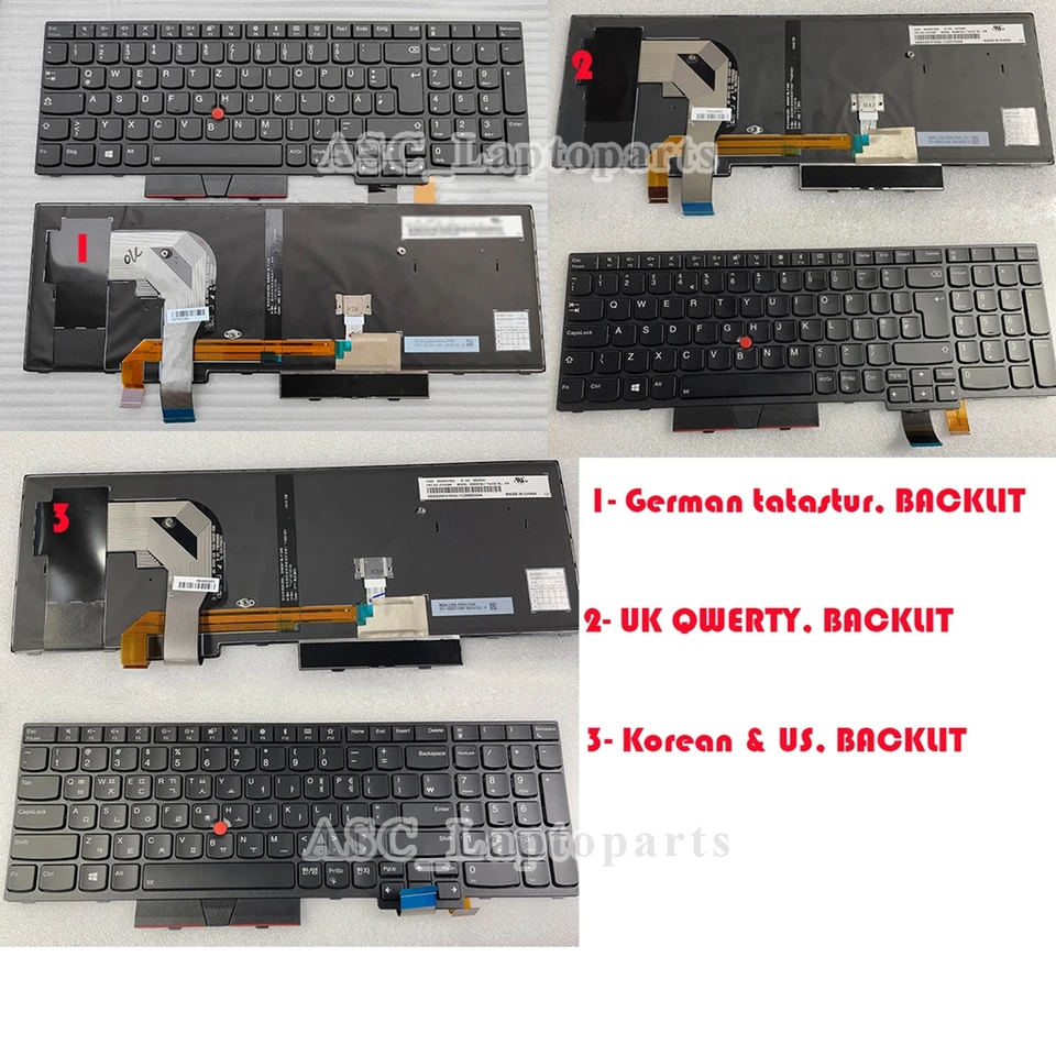 Tastiera Per Lenovo Thinkpad P51S, P52S, T570, T580 – 01HX219, Nero, USA, Non Retroilluminata