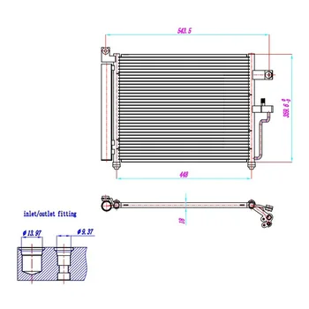 

OE 97606-25600 Condenser, air conditioning(Air Conditioning, universal) For HYUNDAI ACCENT/VERNA Dimensions 448×359.6×18(mm)