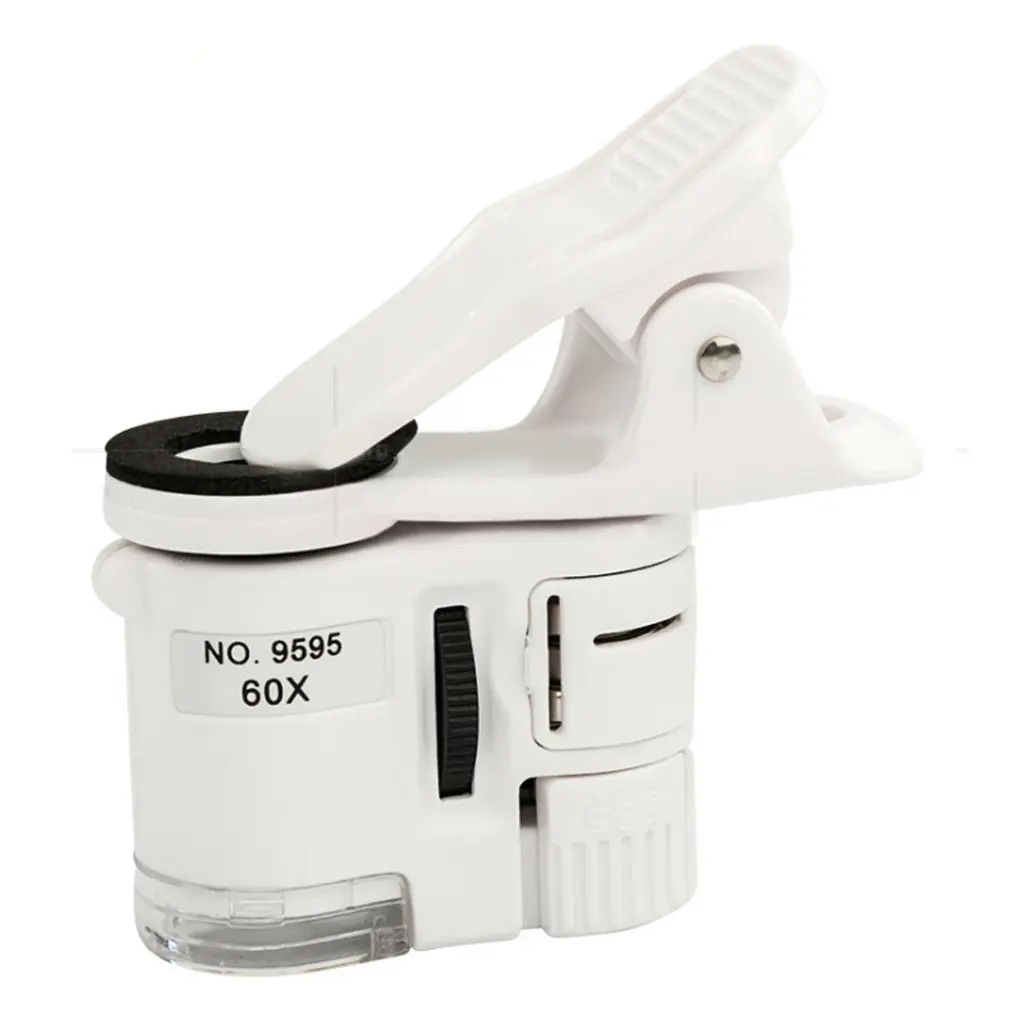 Microscopio Portátil De 100 Aumentos Con Clip Y Luz LED - Lupa De Bolsillo Para Móviles, Ideal Para Estudiantes, Joyeros Y Exploradores, Con Detección UV
