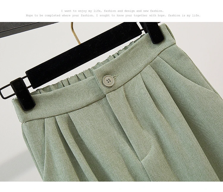 Короткая одежда Chickorean, осень, офисные женские блейзеры с поясом+ винтажные повседневные штаны длиной до щиколотки, комплект из 2 предметов