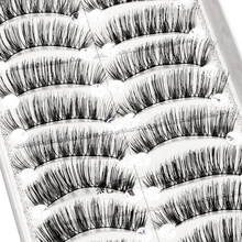 LANJINGLIN, накладные ресницы, 10 пар, ручная работа, натуральные длинные накладные ресницы, макияж, полная полоса, ресницы, наращивание ресниц# L10