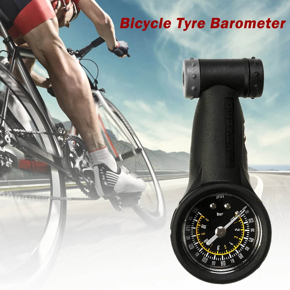 

Portable Bicycle Tire Gauge Barometer MTB Road Bike Cruiser Cycling with Dual Valve Schrader Presta Vlave Tire Air Gauge