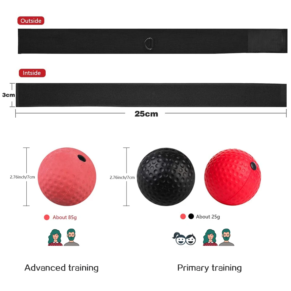 Worthdefence Kick Boxing Reflex Ball Head Band Fighting Speed Training Punch Balls Muay Tai MMA Exercise Equipment Accessories
