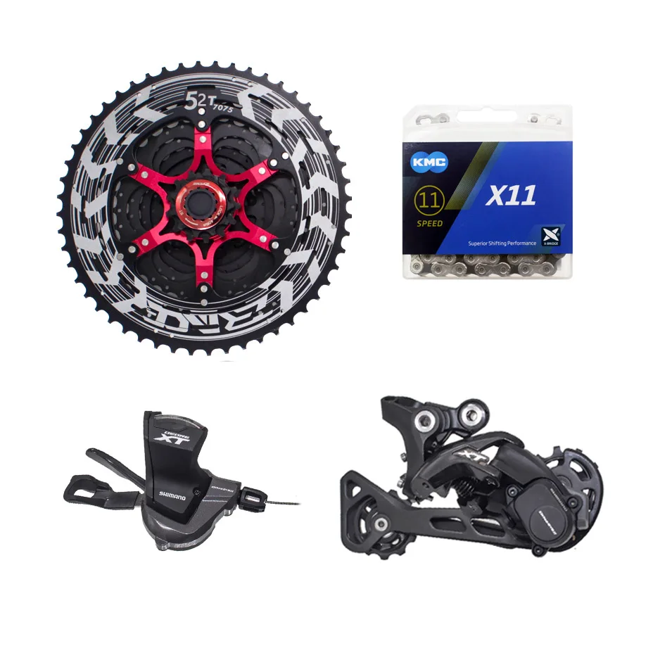 Shimano DEORE XT M8000 11 скоростные велосипедные переключатели 11-50/52T ZRACE Alpha кассета+ цепное кольцо+ KMC X11 цепь MTB велосипед группа набор