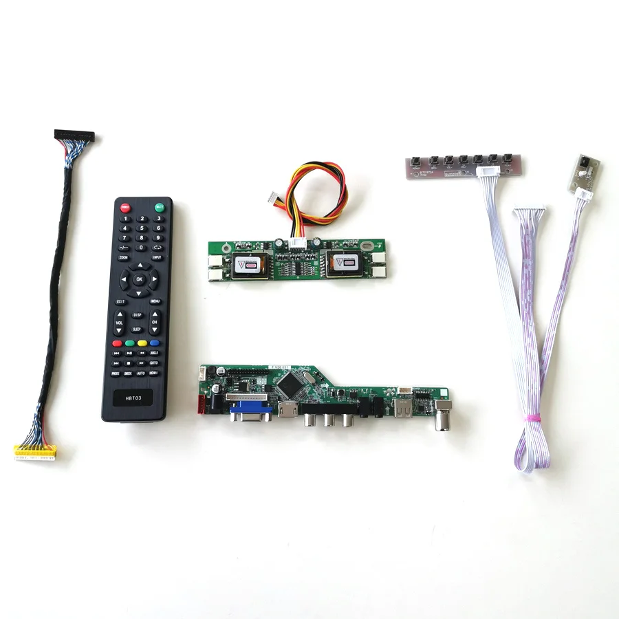 Для LM170E01-TLA7/TLA8 VGA HDMI AV USB RF ЖК-дисплей Панель T. V56 пульт дистанционного управления+ инвертор+ клавиатура 4CCFL 30Pin LVDS комплект