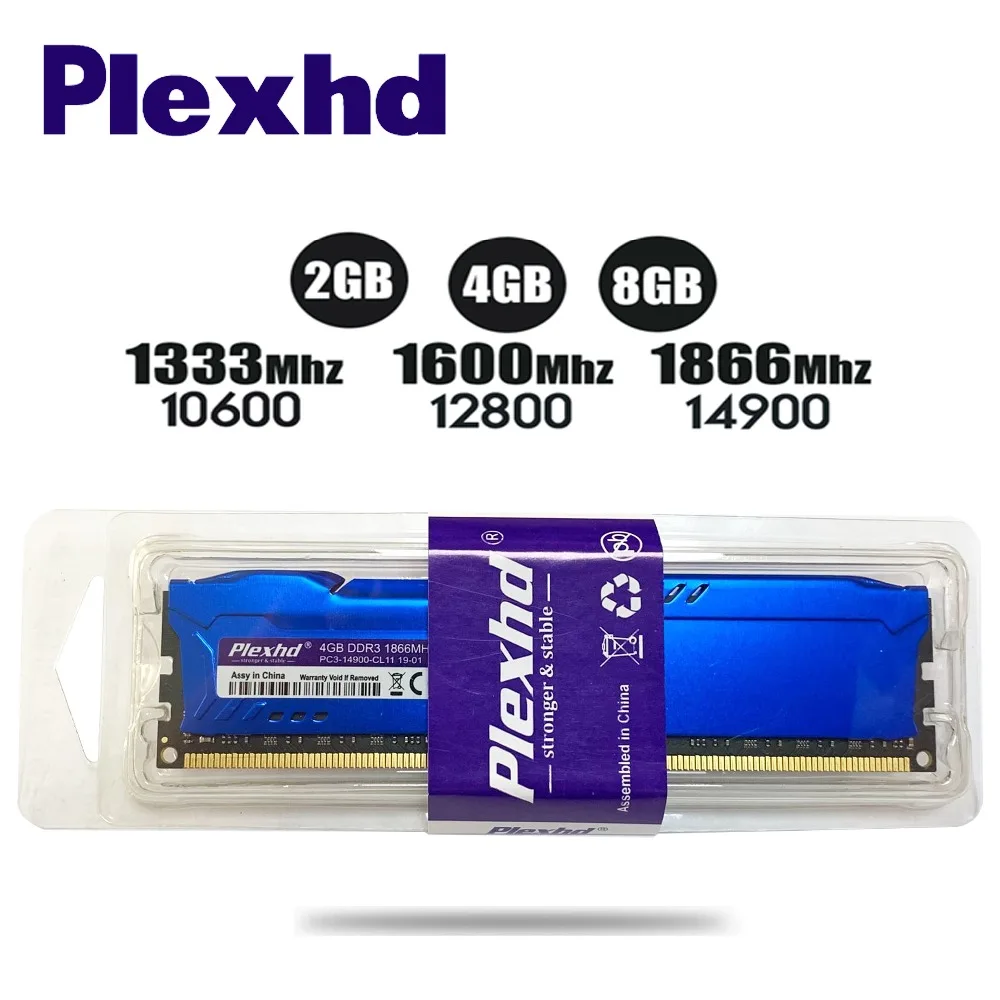 Plexhd Ram DDR3 8 Гб 8G 1333 МГц 1600 МГц 1866 МГц для настольных компьютеров AMD и Intel с теплоотвода 240pin 1,5 В dimm 1333 1600