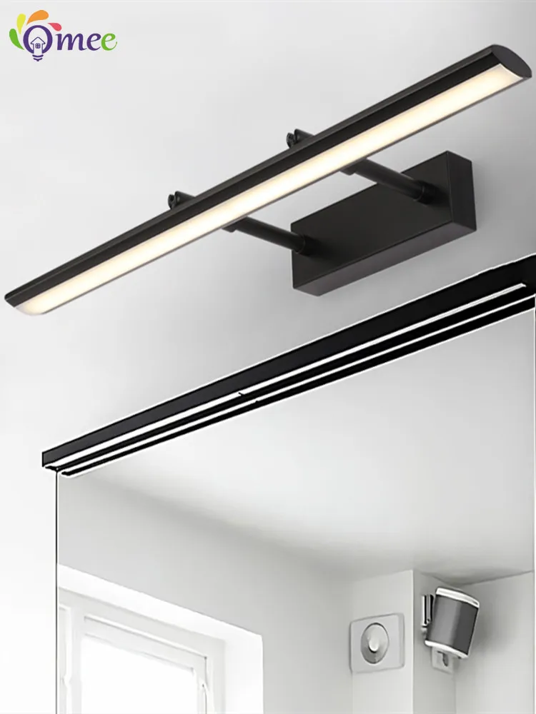 Modern LED Mirror Light Wall Lamp Sconce Bathroom Indoor Lighting Black Silver Fixture Wall Lights Vanity Home Fixtures Lamp