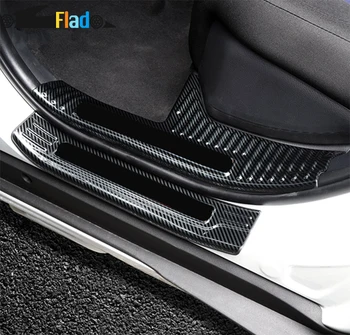 

For Toyota C-HR CHR 2018-2019 Carbon fiber Black titanium Welcome Pedal Door Sill Scuff Trim Car Styling Accessories