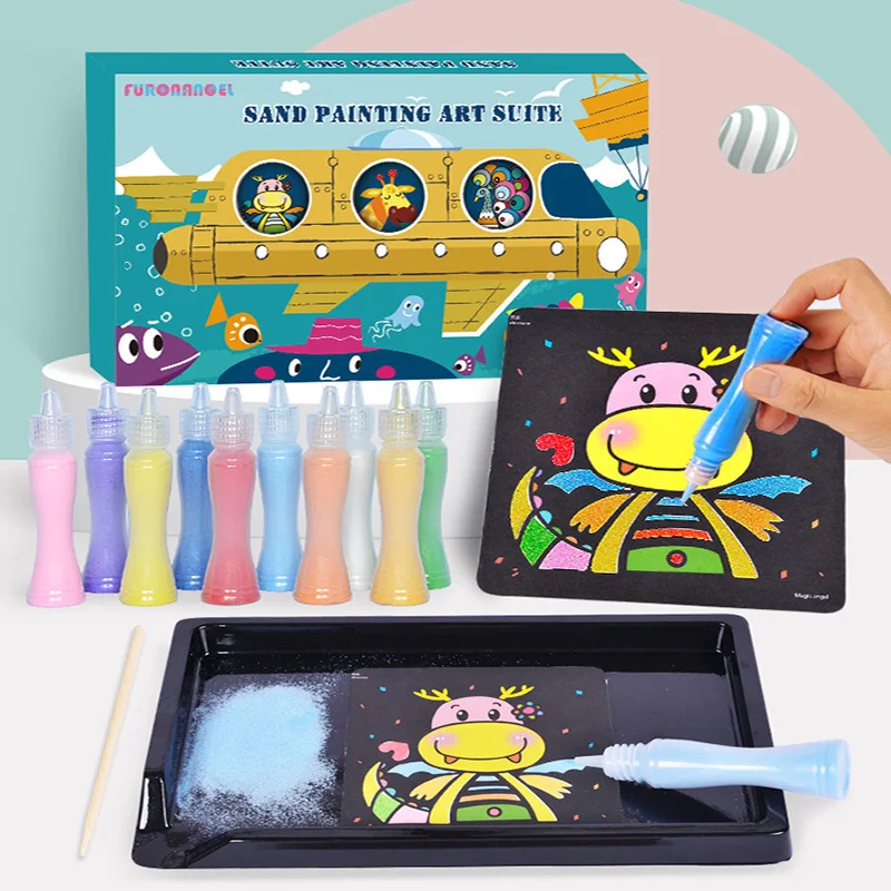 

Children's Sand Painting Set Handmade DIY Creative Colored Sand Toy Early Education Sand Table Gifts For Kids 10 Colors