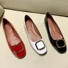 LAIGZEM/Женская обувь из натуральной лакированной кожи на плоской подошве; Качественная повседневная обувь на плоской подошве; Вождение покупки; zapatillas mujer; Размеры 33-40