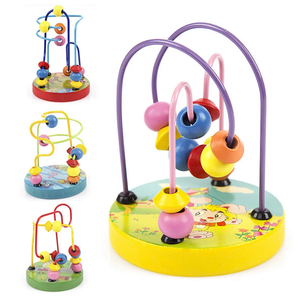 

Educational Kids Early Learning Toy Children Kids Baby Colorful Wooden Puzzle Mini Around Beads Educational Mathematics Toy