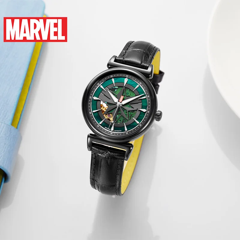 Disney Marvel Ms. механические часы сюрприз капитан ремень тренд часы Подарки для женщин автоматический самоветер Водонепроницаемость 5Bar