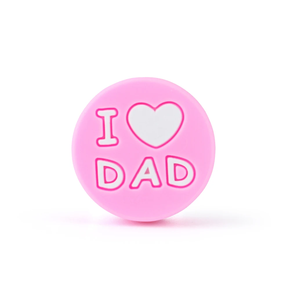 Pink-10pcs Keep& grow 10 шт Силиконовые Бусины I love mom Товары для детей игрушки для прорезывания зубов для изготовления ювелирных изделий DIY силиконовые бусины без бисфенола Mordedor - Цвет: Pink-10pcs