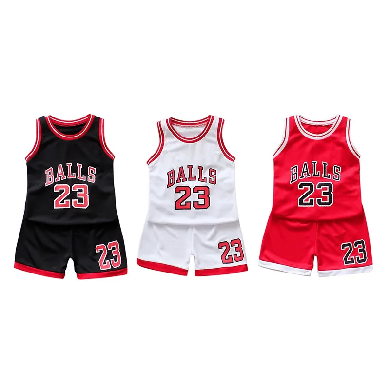 Summer Children Kids Sport Basketball Set Baby Boys Girls Number Letter Vest Sleeveless Tops +Shorts Outfit Clothes Jersey kids sports suit