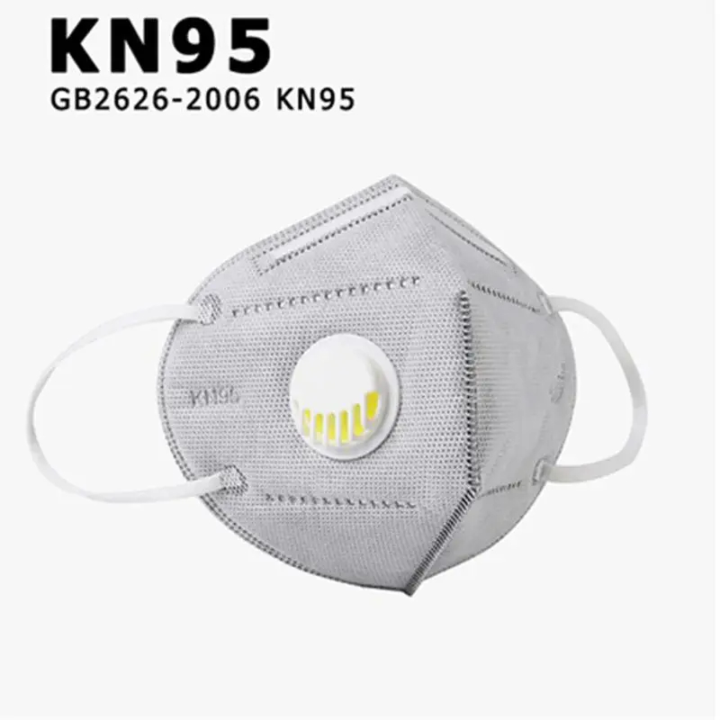 

10pcs Kn95 Mouth Mask Dustproof Protection Mouth Mask Pm2.5 Face Mask With Breathing Valve Respirator Face Mask Quick Delivery