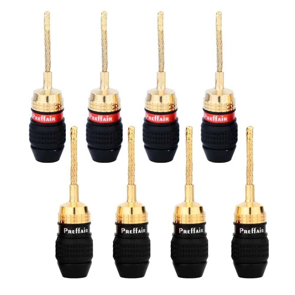 8pcs Preffair BA1465 스피커 2mm 핀 구리 와이어 꼰 바나나 플러그 커넥터 HIFI 스피커 케이블 플러그