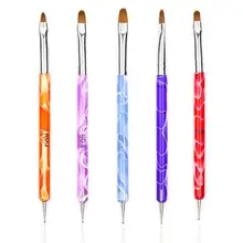 5 шт 2 способа Marbleizing Раскрашивание краски ing маникюр кисти ручка дизайн ногтей краски инструмент