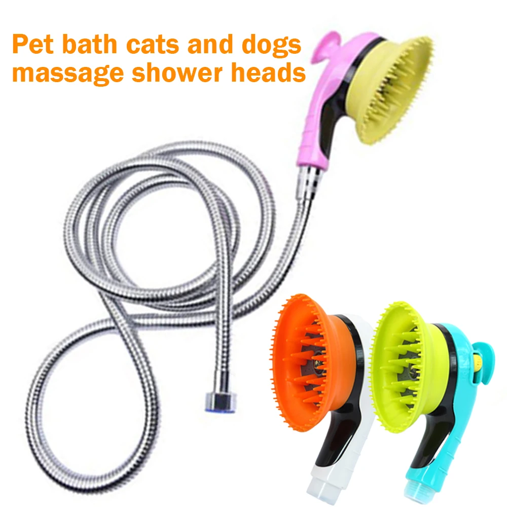 Pet Cat Dog Bath Sprayer Soft Rubber Massage Shower Head Dog Bath Shampoo Pet Grooming Brush Cleaner For Dogs Cats Pet Products