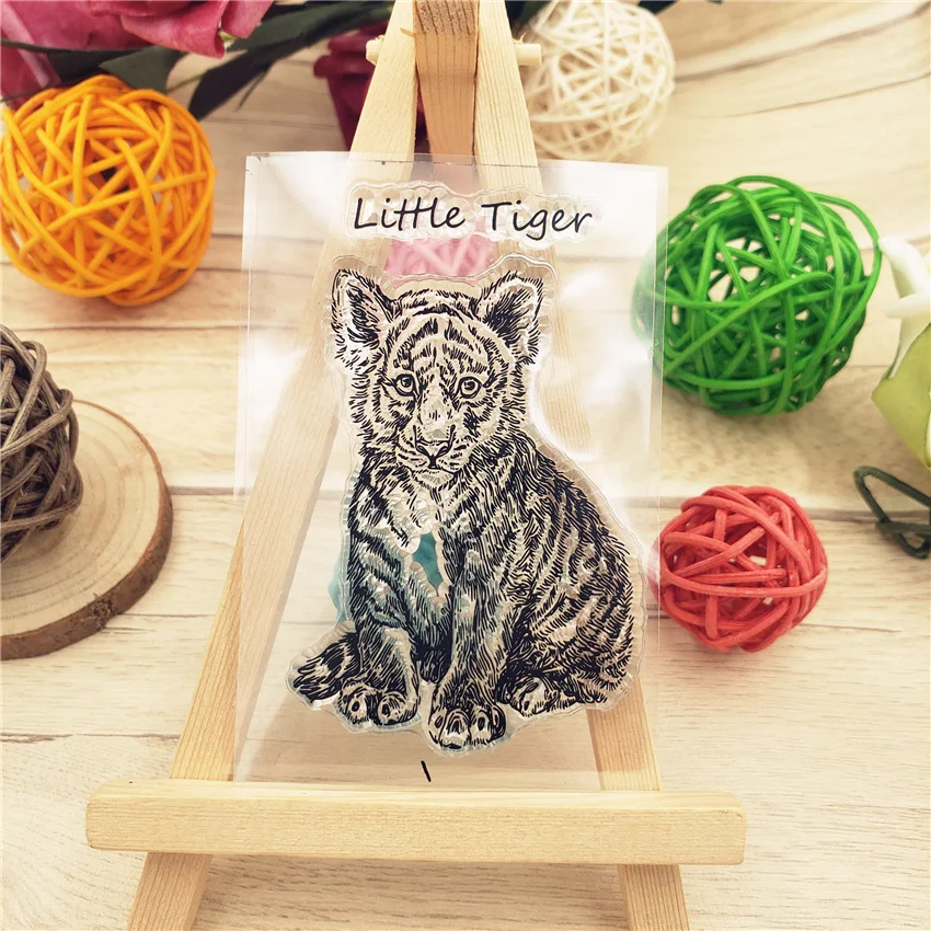 Little Tiger Seal Transparent Clear Silicone Stamp Seal for DIY Scrapbooking Photo Album Decorative Card Making