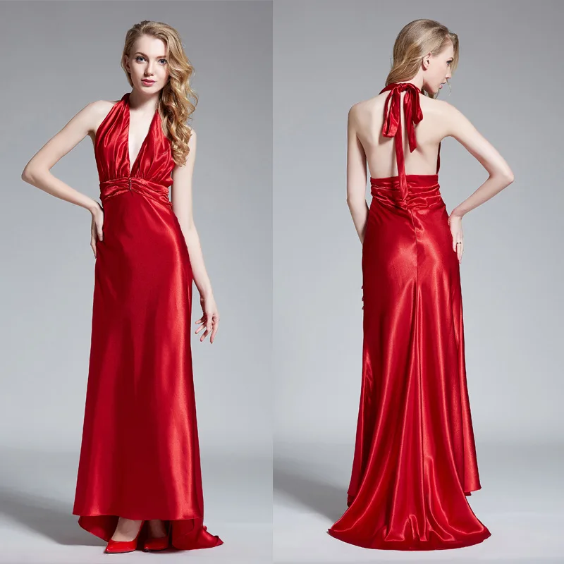 

Kc141-Department of Neck Deep V-neck High-waisted Mopping Banquet Evening Dress