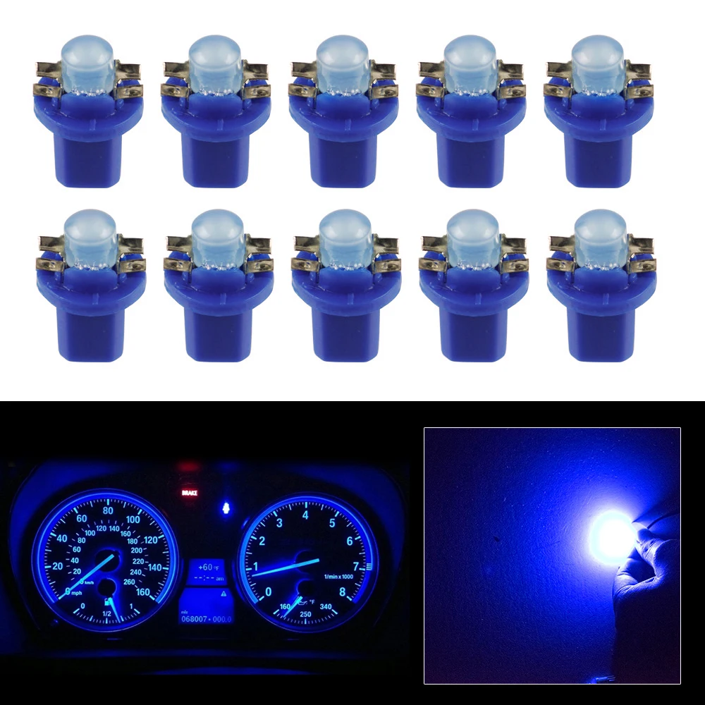 10pcs T5 B8.5D LED Light Instrument Panels Bulbs 5050 SMD Automobile ...