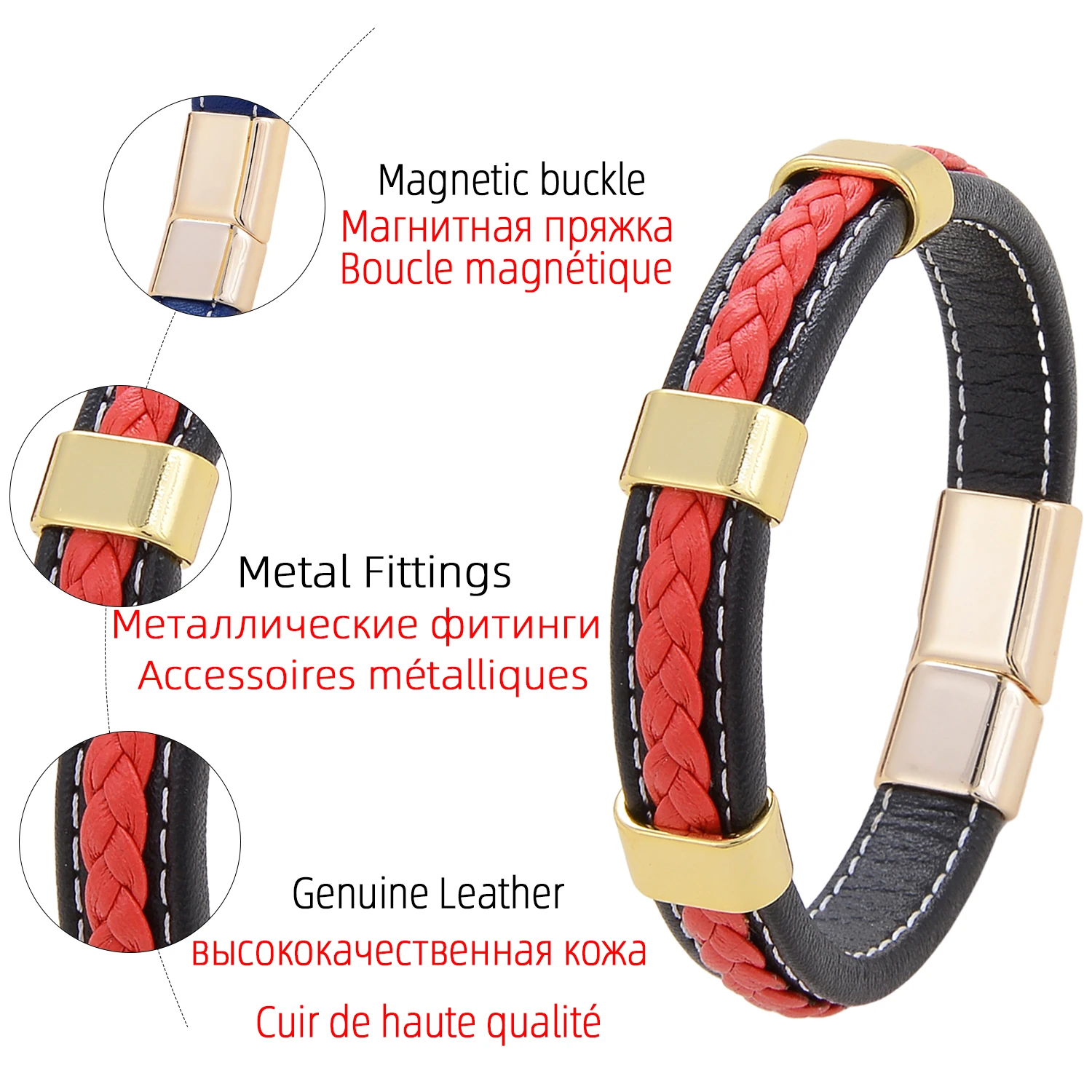 Bracelet Jewelry Classic Braided Leather Bracelet For Women Zinc Alloy Metal Mens Jewelry Bracelets Femme Accessories